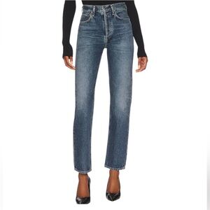 Agolde 90's Pinch Waist High Rise Straight Jeans Navigate 28